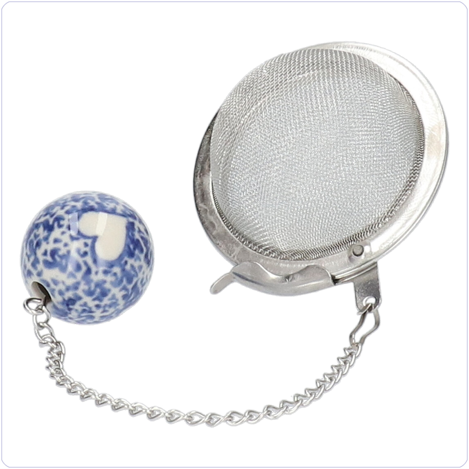 Bunzlau Theezeef  Ø 5cm (1000) - White Hearts (3237)