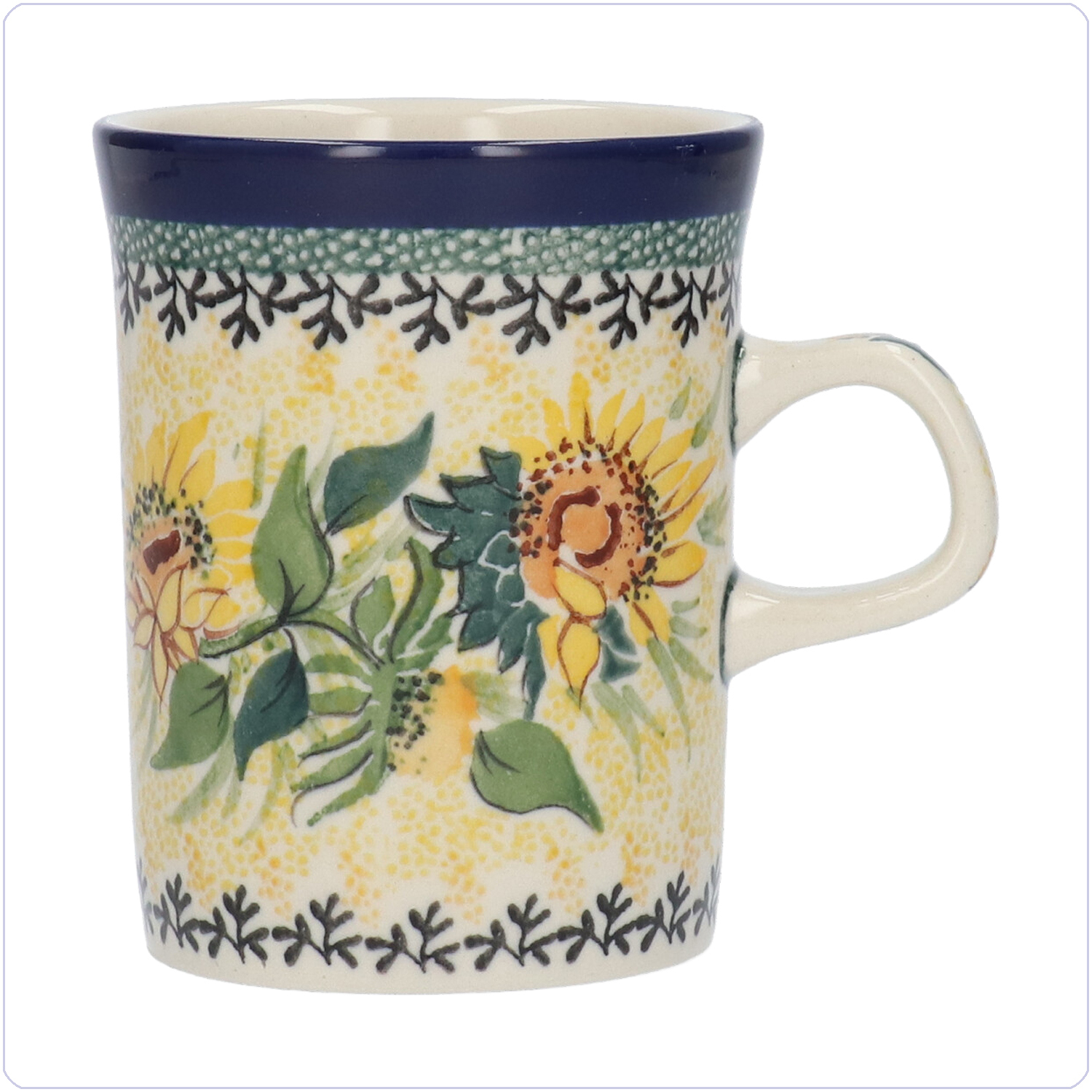 Bunzlau Rechte beker 250 ml (101074) - Unikat Sunflowers (5085)