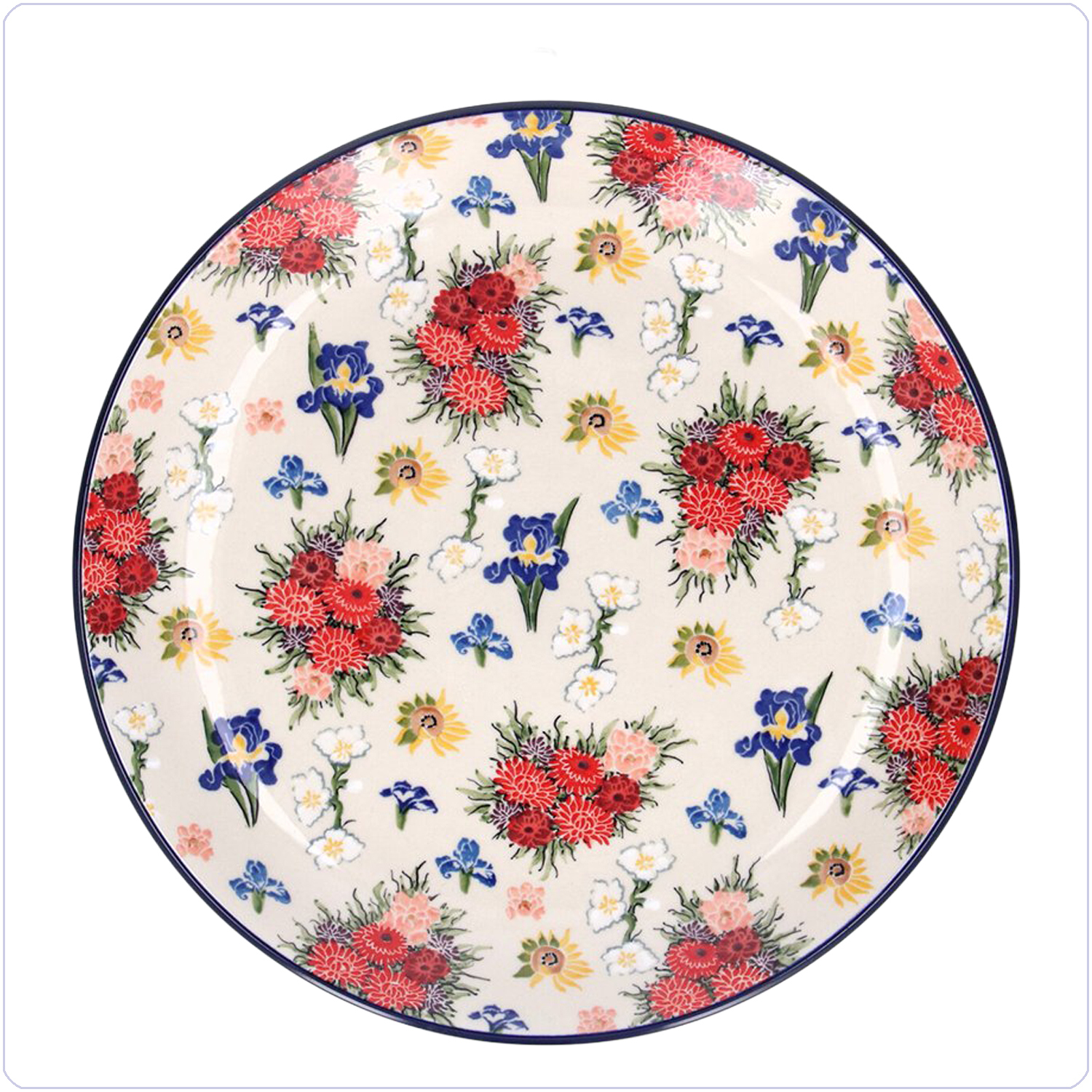 Bunzlau Bord / wandbord Ø32cm (101256) - Unikat Vincent's Flowers (5089)