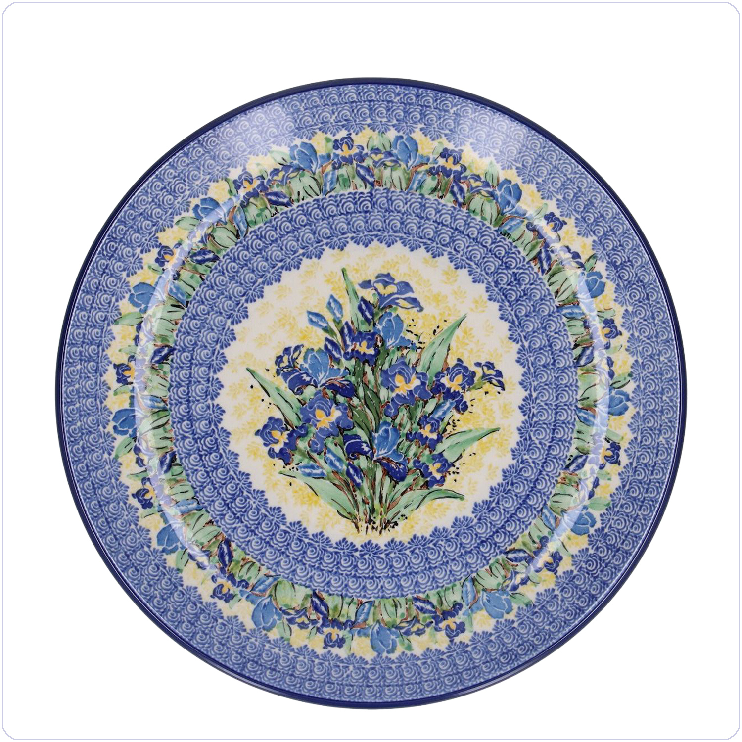 Bunzlau Bord / wandbord Ø32cm (101256) - Unikat Irises (5099)