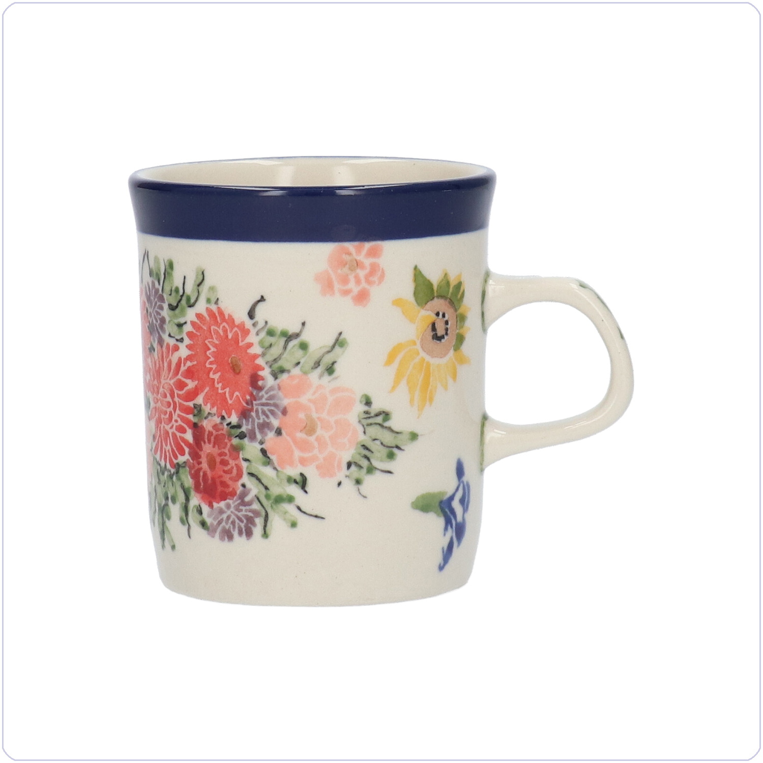 Bunzlau Rechte beker 150ml (101328) - Unikat Vincent's Flowers (5089)