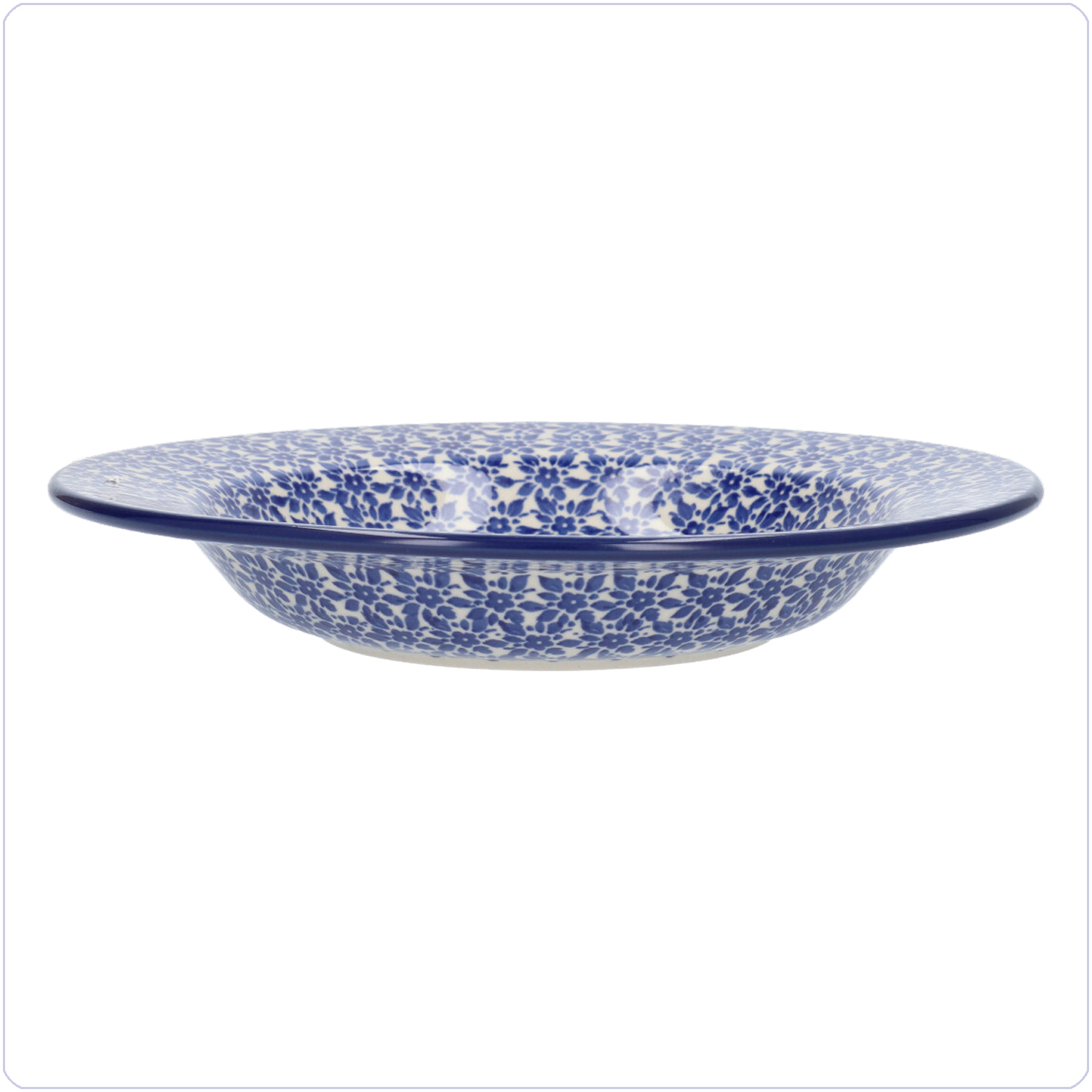 Bunzlau Diep bord met platte rand (1014) - Indigo (2396)