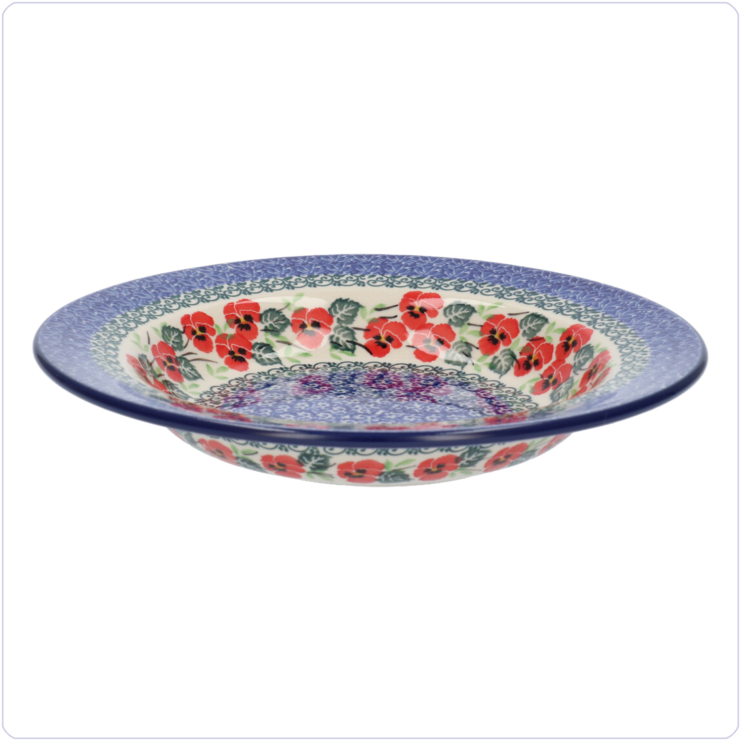 Bunzlau Diep bord met platte rand (1014) - Romance (2538)