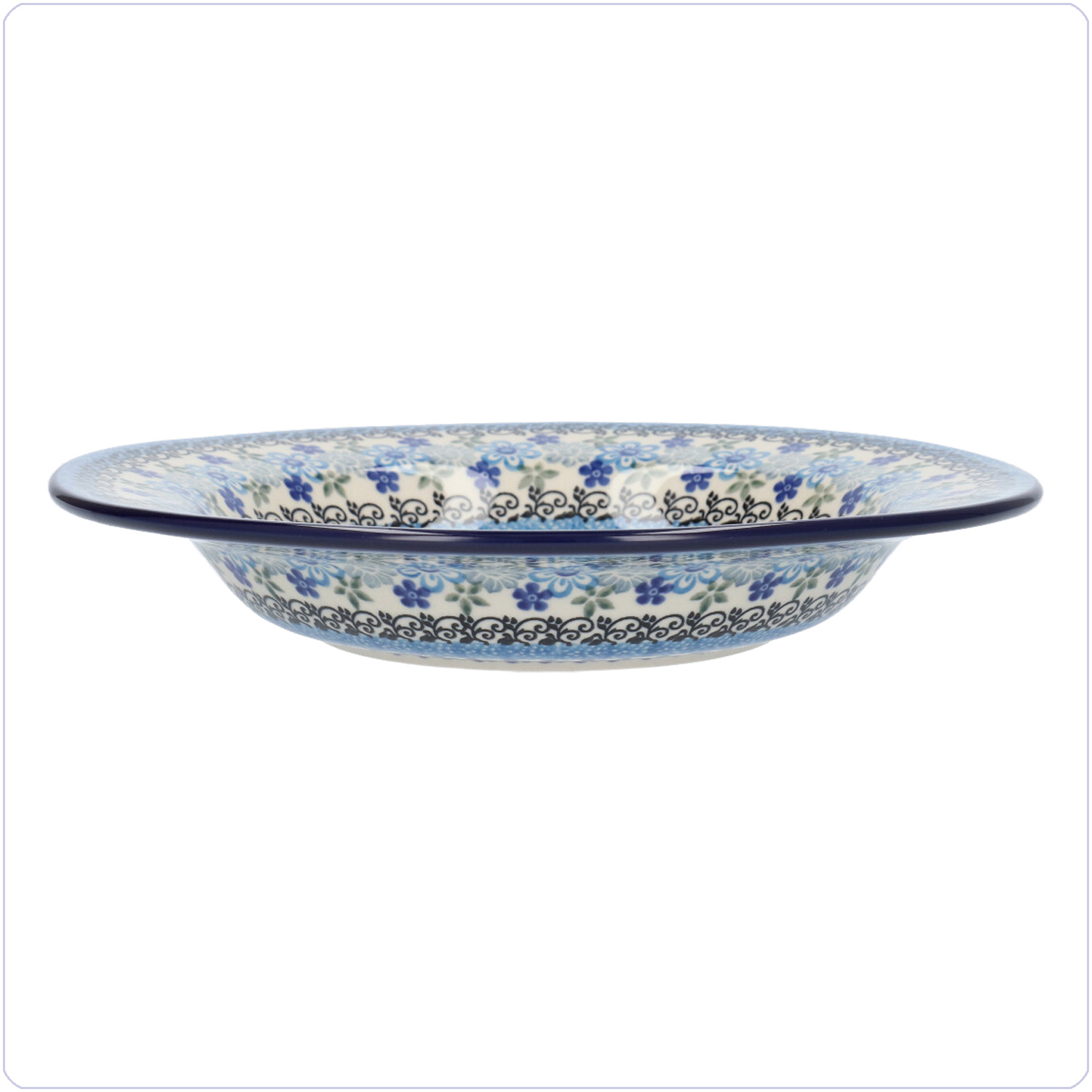Bunzlau Diep bord met platte rand (1014) - Flower Crown (2772)