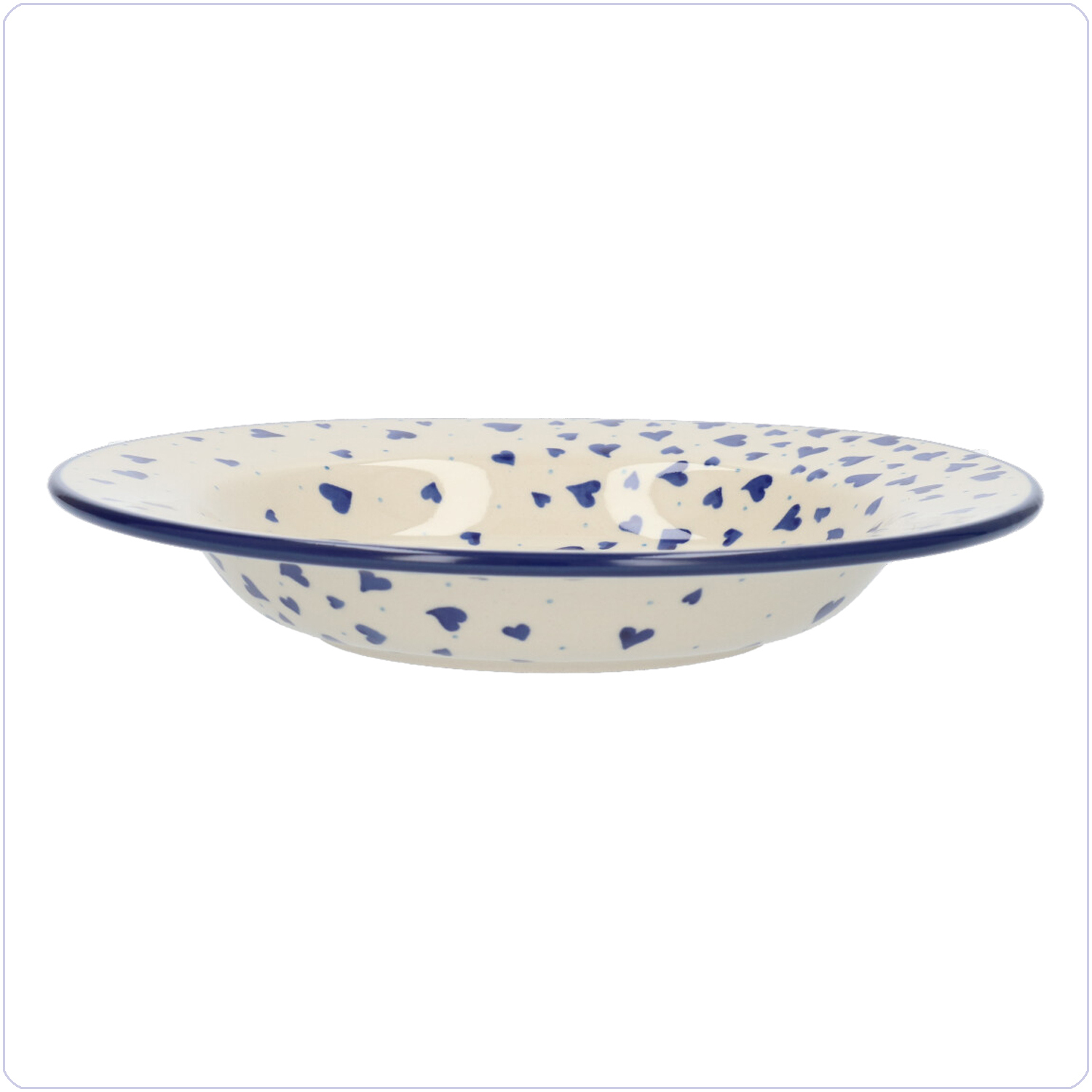 Bunzlau Diep bord met platte rand (1014) - Hearts (2874)