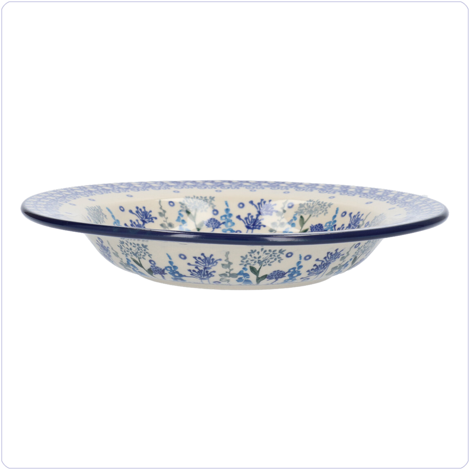 Bunzlau Diep bord met platte rand (1014) - Floral Party (2896)