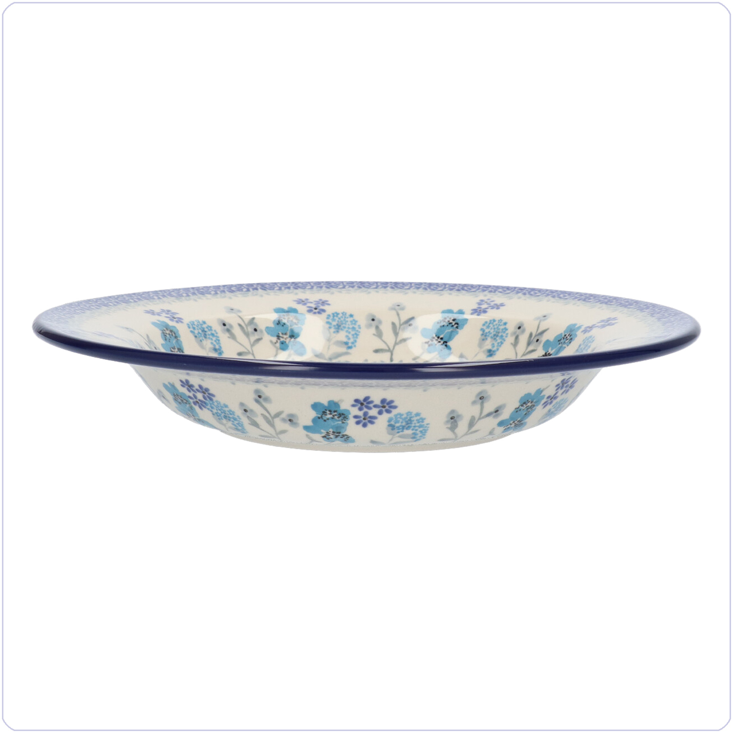 Bunzlau Diep bord met platte rand (1014) - Delicate Breeze (3304)