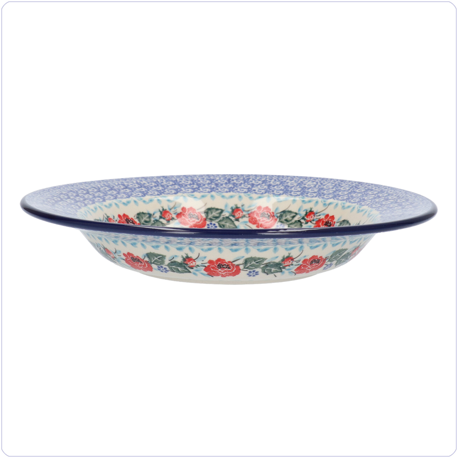 Bunzlau Diep bord met platte rand (1014) - English Rose (3305)