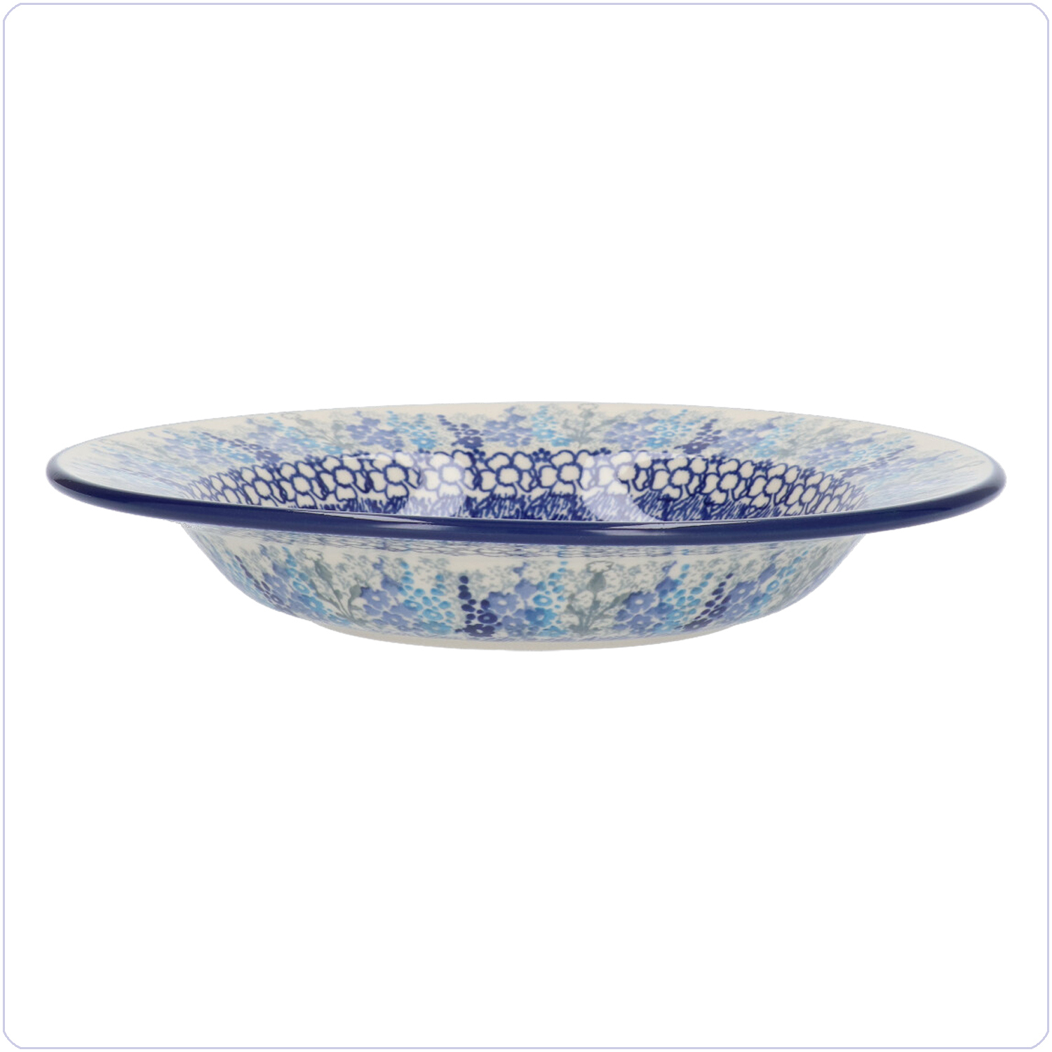 Bunzlau Diep bord met platte rand (1014) - Delphinium (3315)