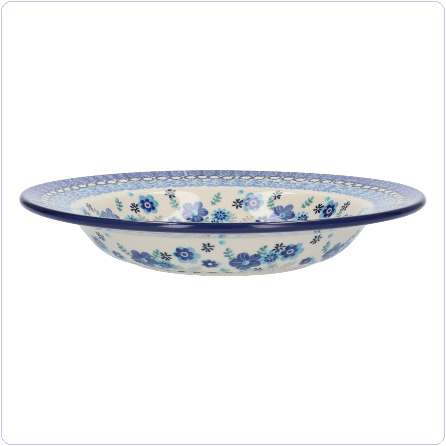 Bunzlau Diep bord met platte rand (1014) - Floral Ballet (3397)