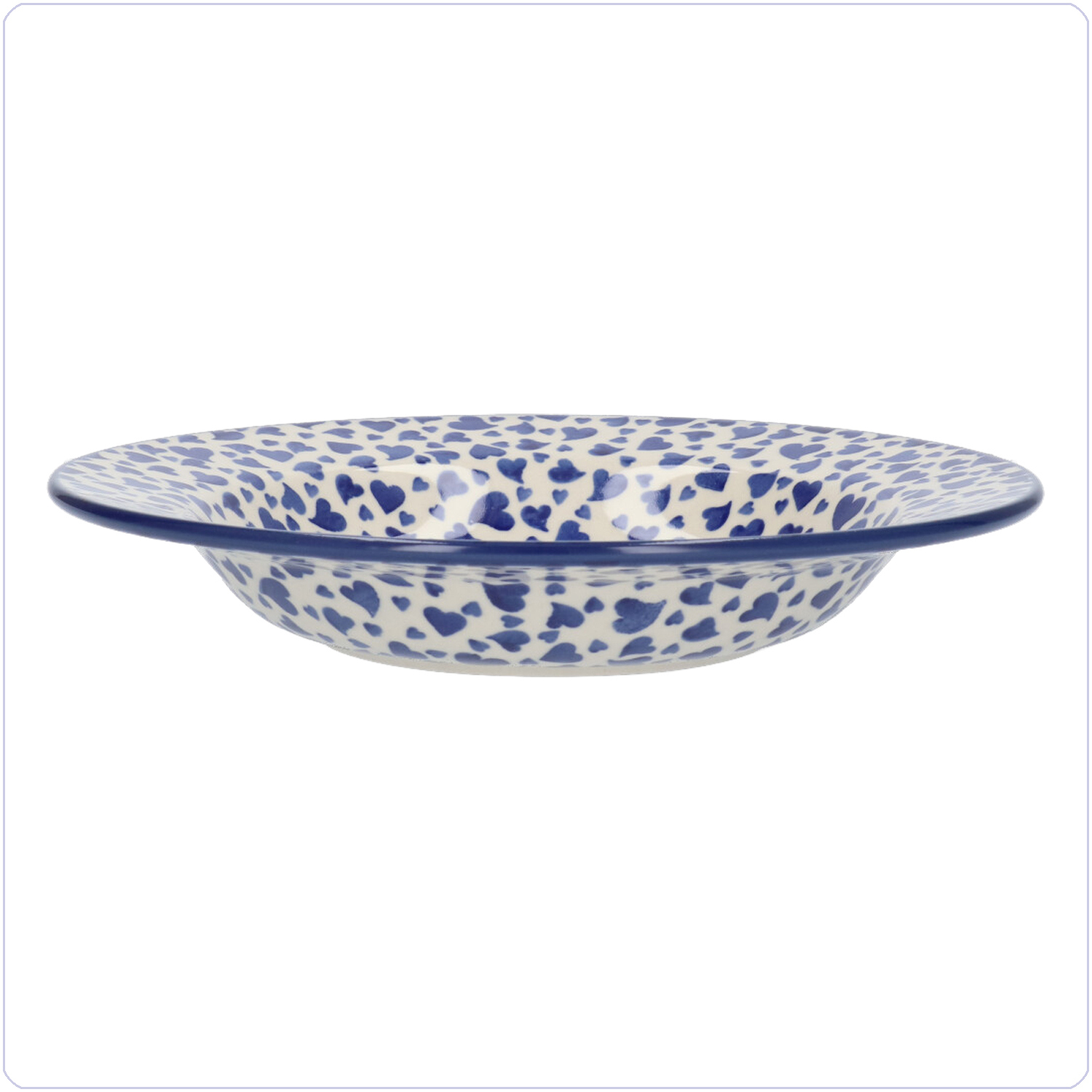 Bunzlau Diep bord met platte rand (1014) - Dancing Hearts (3411)