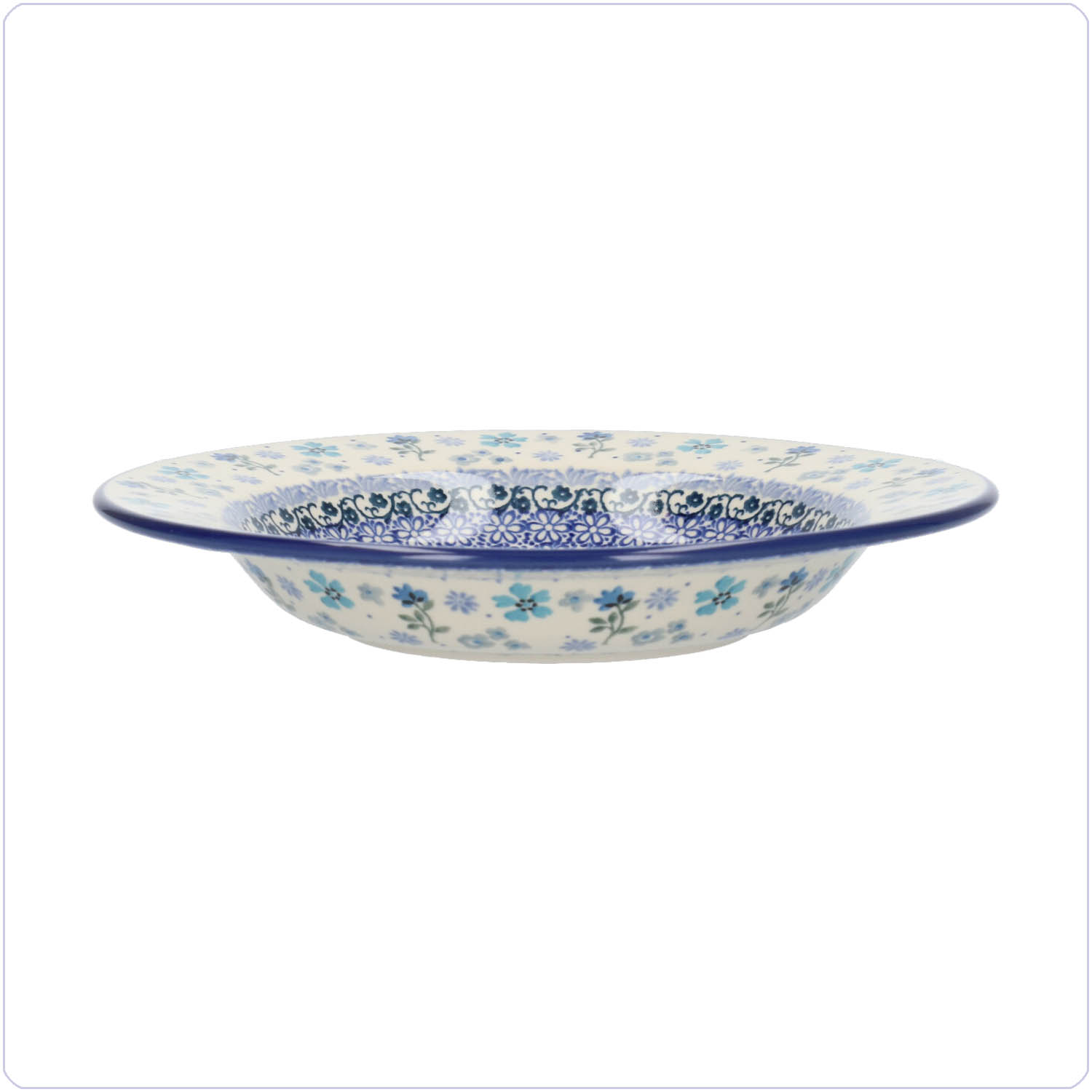 Bunzlau Diep bord met platte rand (1014) - Wild Daisy (3502)