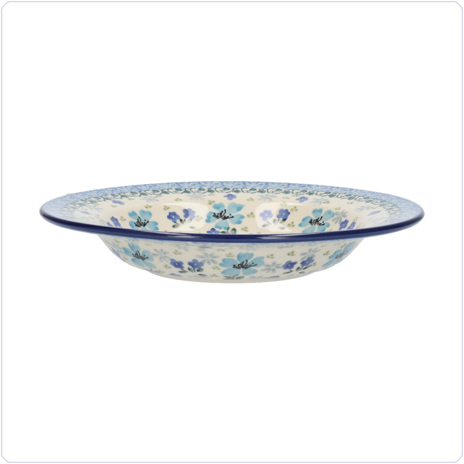 Bunzlau Diep bord met platte rand (1014) - Hidden Garden (3504)