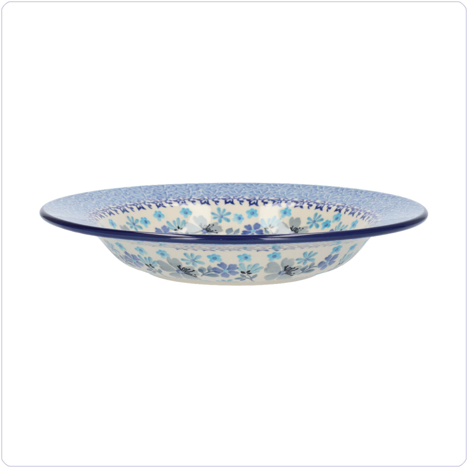 Bunzlau Diep bord met platte rand (1014) - Douce Fleur (3505)