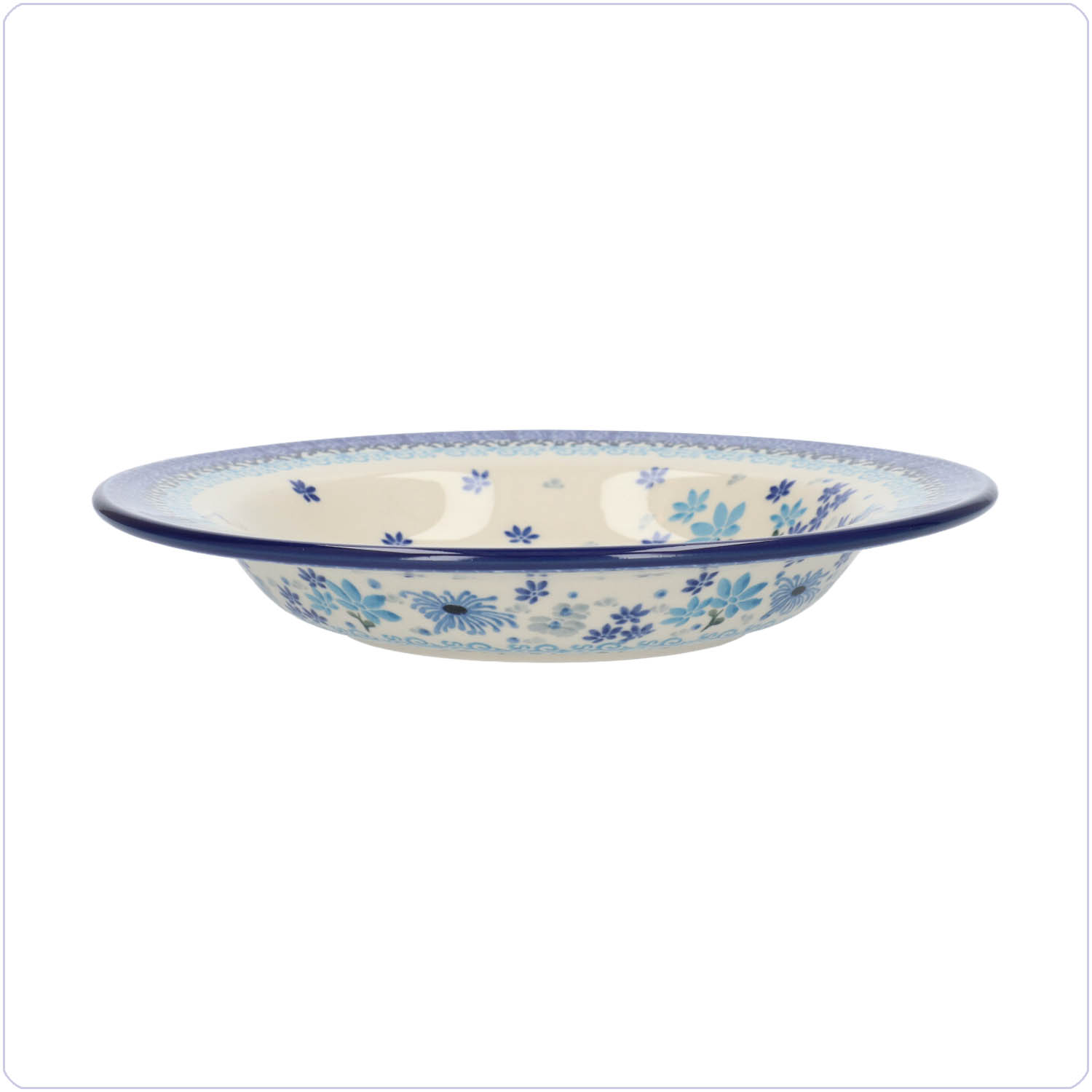 Bunzlau Diep bord met platte rand (1014) - Flower Valley (3508)