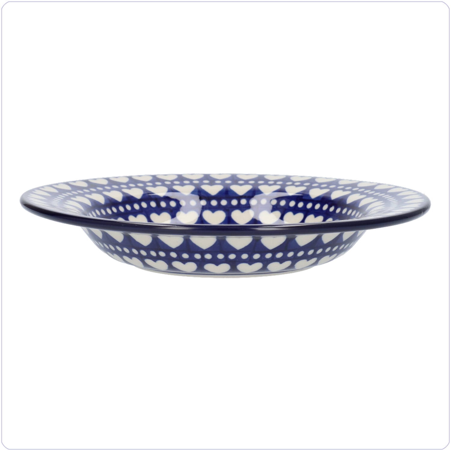 Bunzlau Diep bord met platte rand (1014) - Blue Valentine (375E)