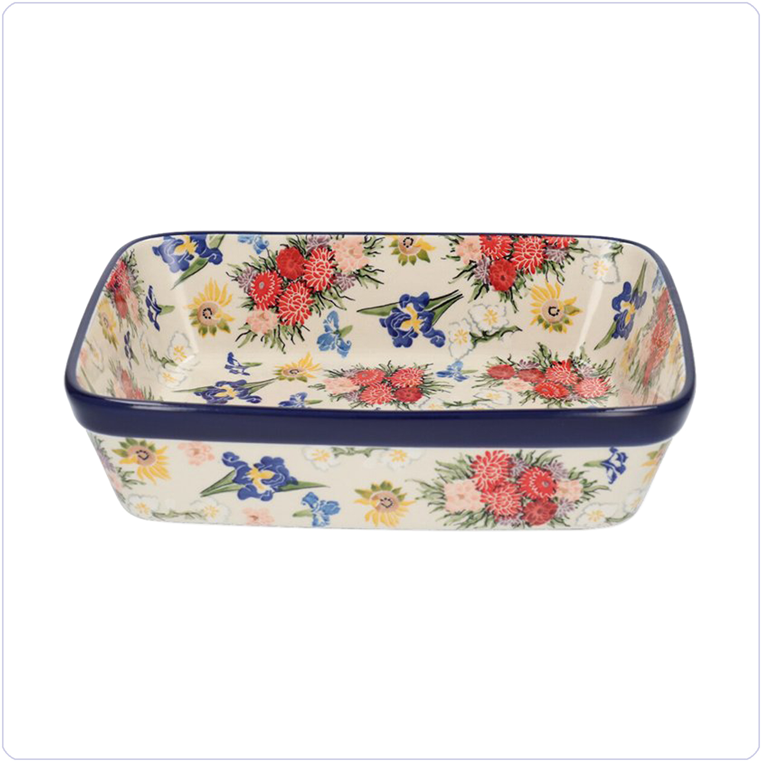 Bunzlau Ovenschaal 19x24cm (101404) - Unikat Vincent's Flowers (5089)