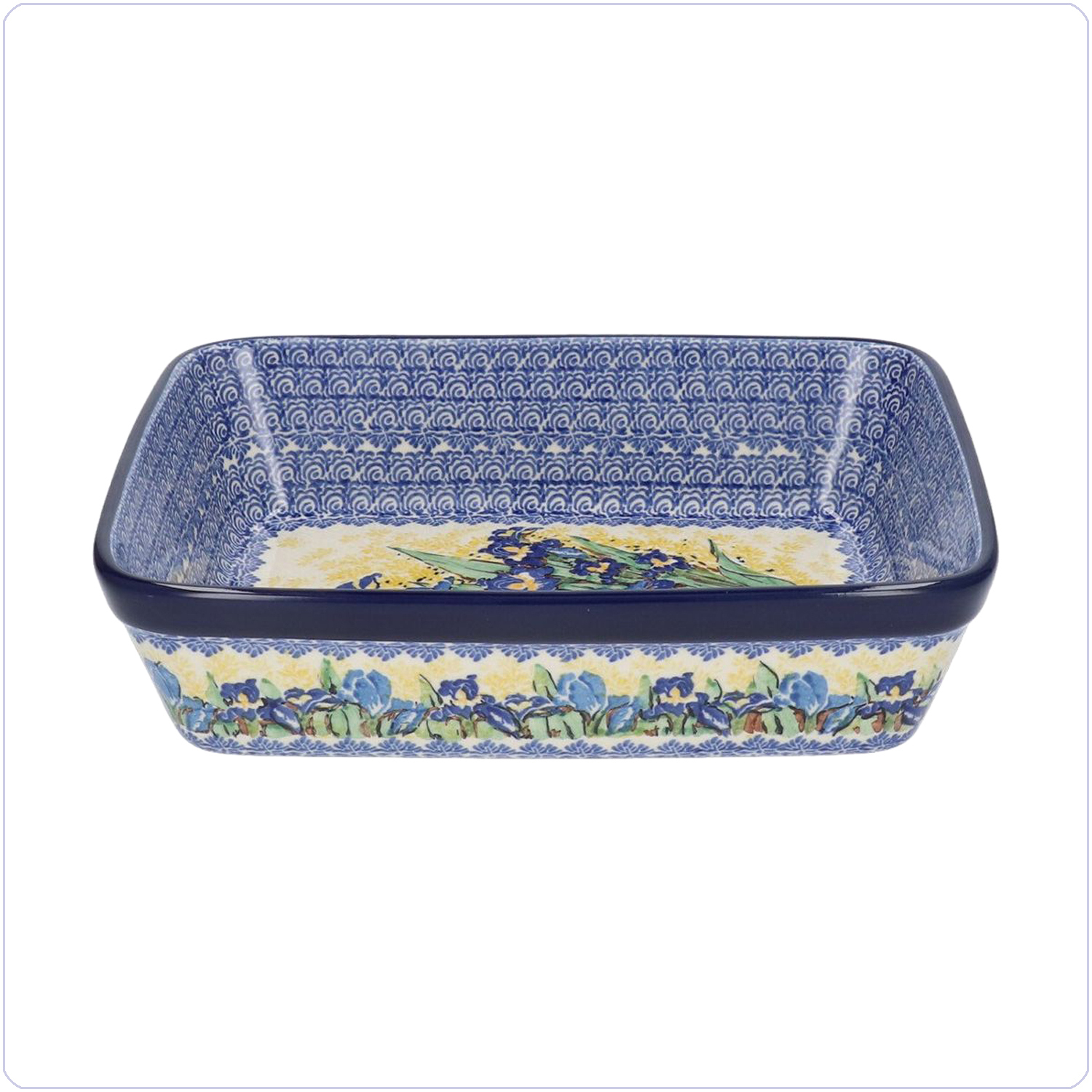 Bunzlau Ovenschaal 19x24cm (101404) - Unikat Irises (5099)