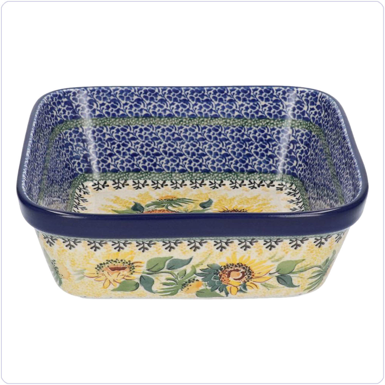 Bunzlau Ovenschaal 19x19cm (101430) - Unikat Sunflowers (5085)