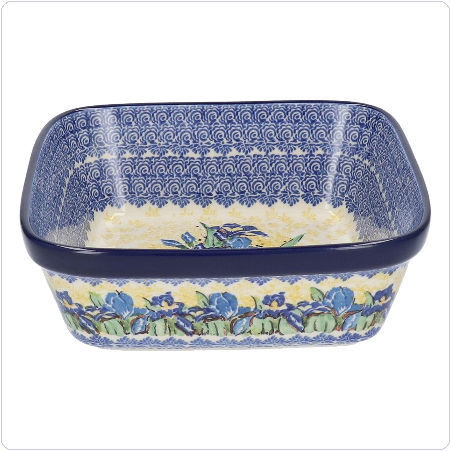 Bunzlau Ovenschaal 19x19cm (101430) - Unikat Irises (5099)