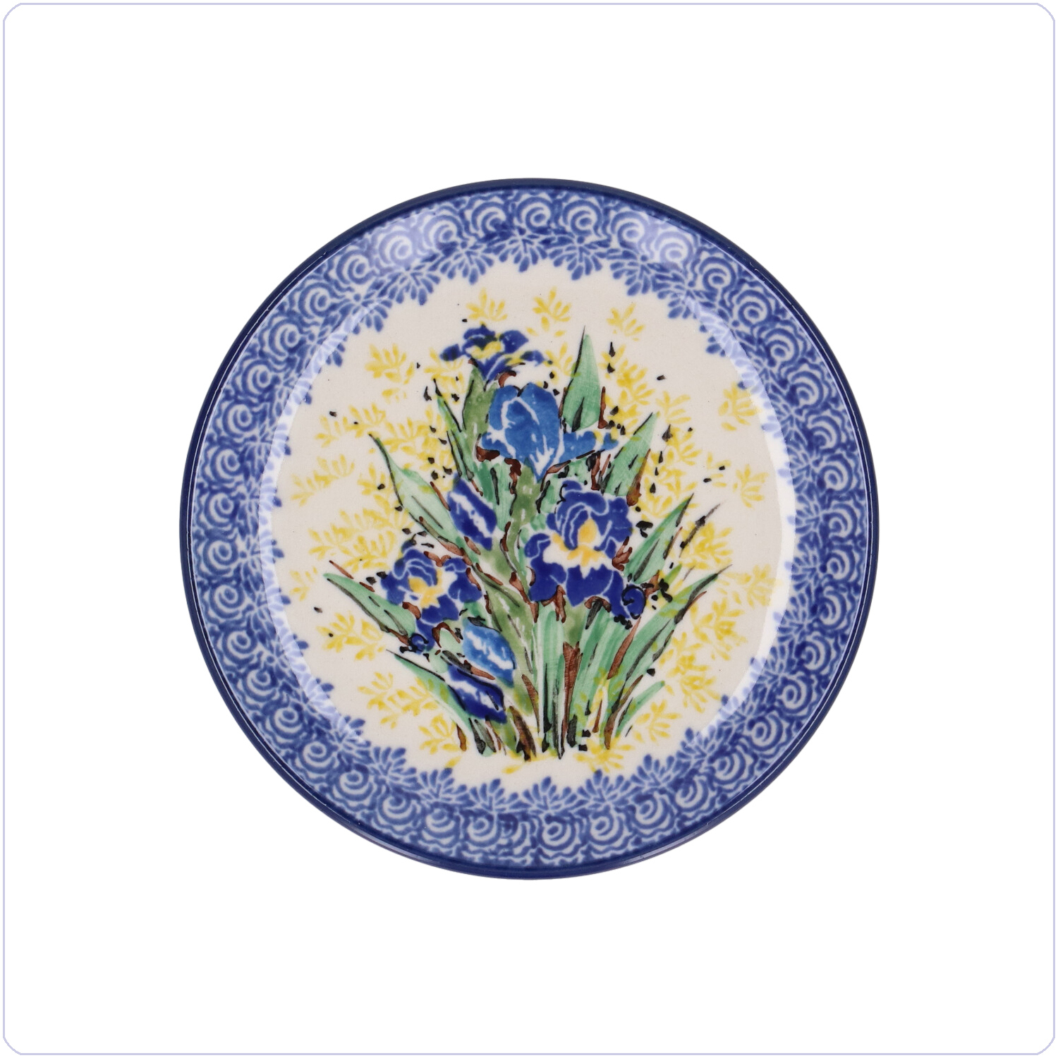 Bunzlau Cakebordje Ø12cm (102321) - Unikat Irises (5099)