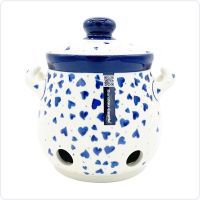 Bunzlau Knoflookpot 15 cm hoog (1179) - Hearts (2874)