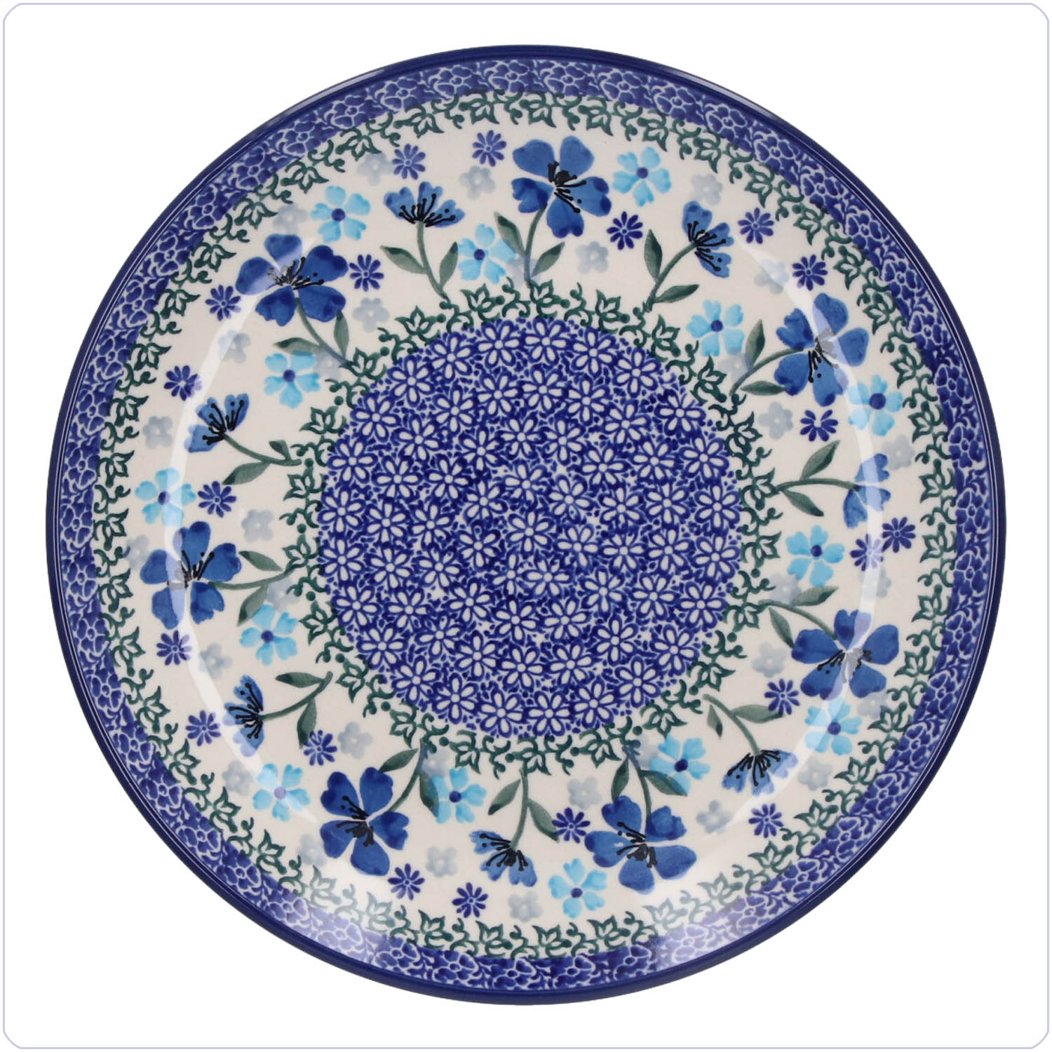 Bunzlau Lunchbord Ø23,5cm (1266) - Blossom Blue (3507)