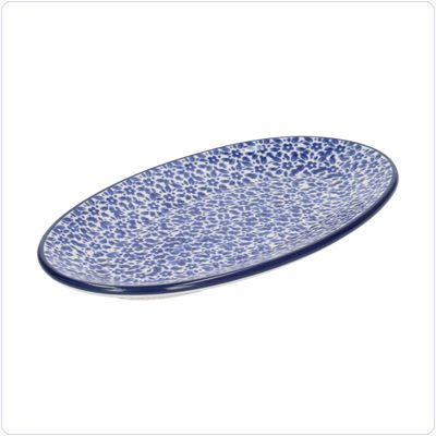 Bunzlau Ovaal bordje 21x12cm (1301) - Indigo (2396)