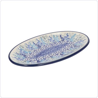 Bunzlau Ovaal bordje 21x12cm (1301) - Delphinium (3315)