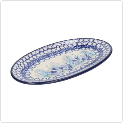 Bunzlau Ovaal bordje 21x12cm (1301) - Blue Garden (3316)