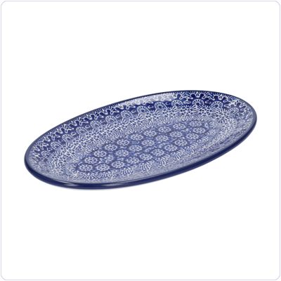 Bunzlau Ovaal bordje 21x12cm (1301) - Lace (884)
