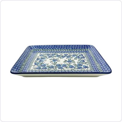 Bunzlau Rechthoekig bord L (1399) - Blue Violin (2273)