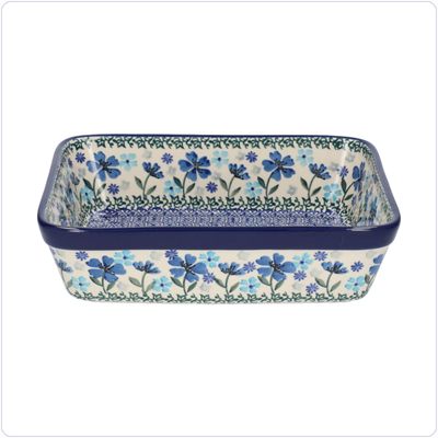 Bunzlau Ovenschaal 19x24cm (1404) - Blossom Blue (3507)