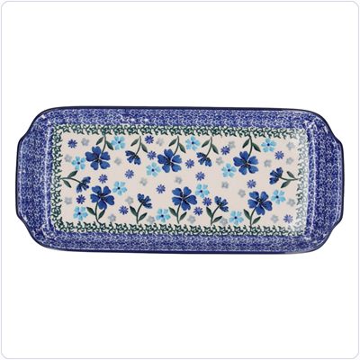 Bunzlau Presenteerschaal 14x31cm (1410) - Blossom Blue (3507)