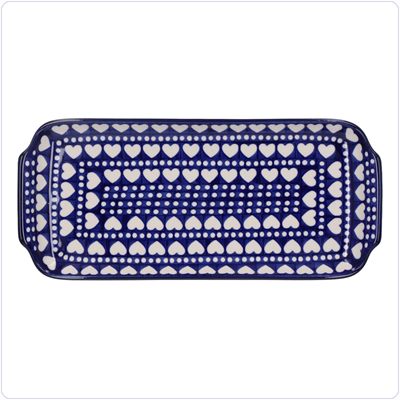 Bunzlau Presenteerschaal 14x31cm (1410) - Blue Valentine (375E)