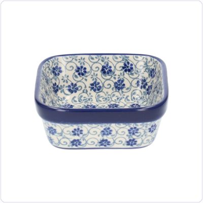 Bunzlau Vierkant bakje 10x10cm (1428) - Flower Fountain (2068)