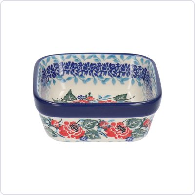 Bunzlau Vierkant bakje 10x10cm (1428) - English Rose (3305)