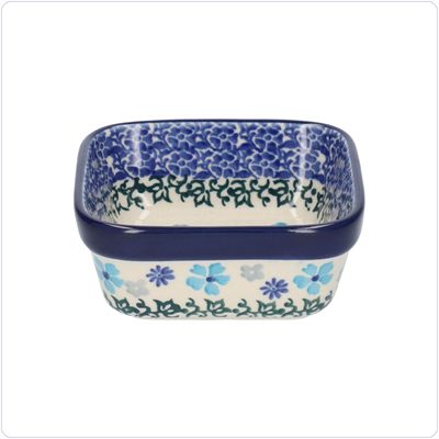 Bunzlau Vierkant bakje 10x10cm (1428) - Blossom Blue (3507)
