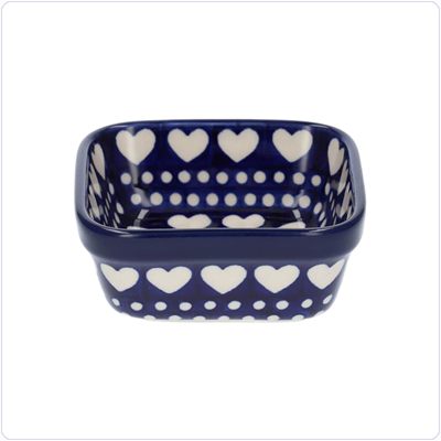 Bunzlau Vierkant bakje 10x10cm (1428) - Blue Valentine (375E)