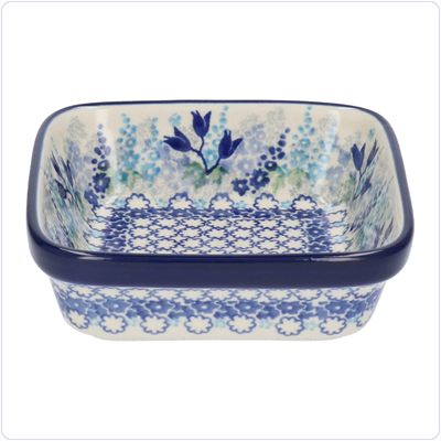 Bunzlau Vierkant bakje 350ml 13x13 (1429) - Blue Garden (3316)