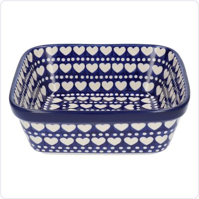Bunzlau Ovenschaal 19x19cm (1430) - Blue Valentine (375E)