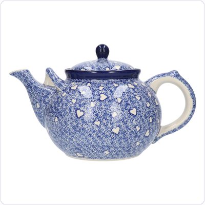 Bunzlau Theepot 1800ml / 2000ml (1444) - White Hearts (3237)
