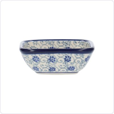 Bunzlau Vierkant bakje 70ml 8x8cm (1604) - Flower Fountain (2068)