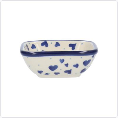 Bunzlau Vierkant bakje 70ml 8x8cm (1604) - Hearts (2874)