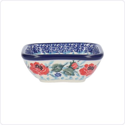 Bunzlau Vierkant bakje 70ml 8x8cm (1604) - English Rose (3305)