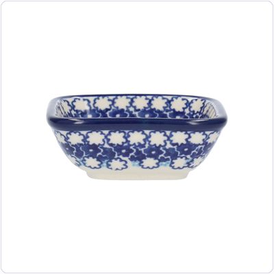 Bunzlau Vierkant bakje 70ml 8x8cm (1604) - Blue Garden (3316)