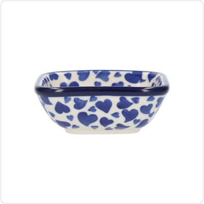 Bunzlau Vierkant bakje 70ml 8x8cm (1604) - Dancing Hearts (3411)