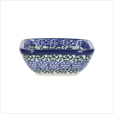 Bunzlau Vierkant bakje 70ml 8x8cm (1604) - Blossom Blue (3507)