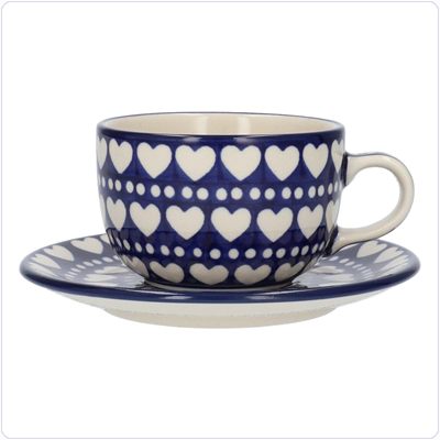 Bunzlau Kop & Schotel 240ml (1768) - Blue Valentine (375E)
