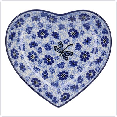 Bunzlau Bord Hart 18cm (1959) - Dragonfly (1443)